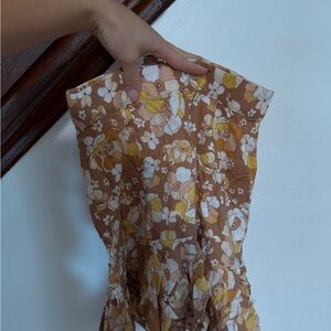 Floral Brown and Yellow Women's Skirt